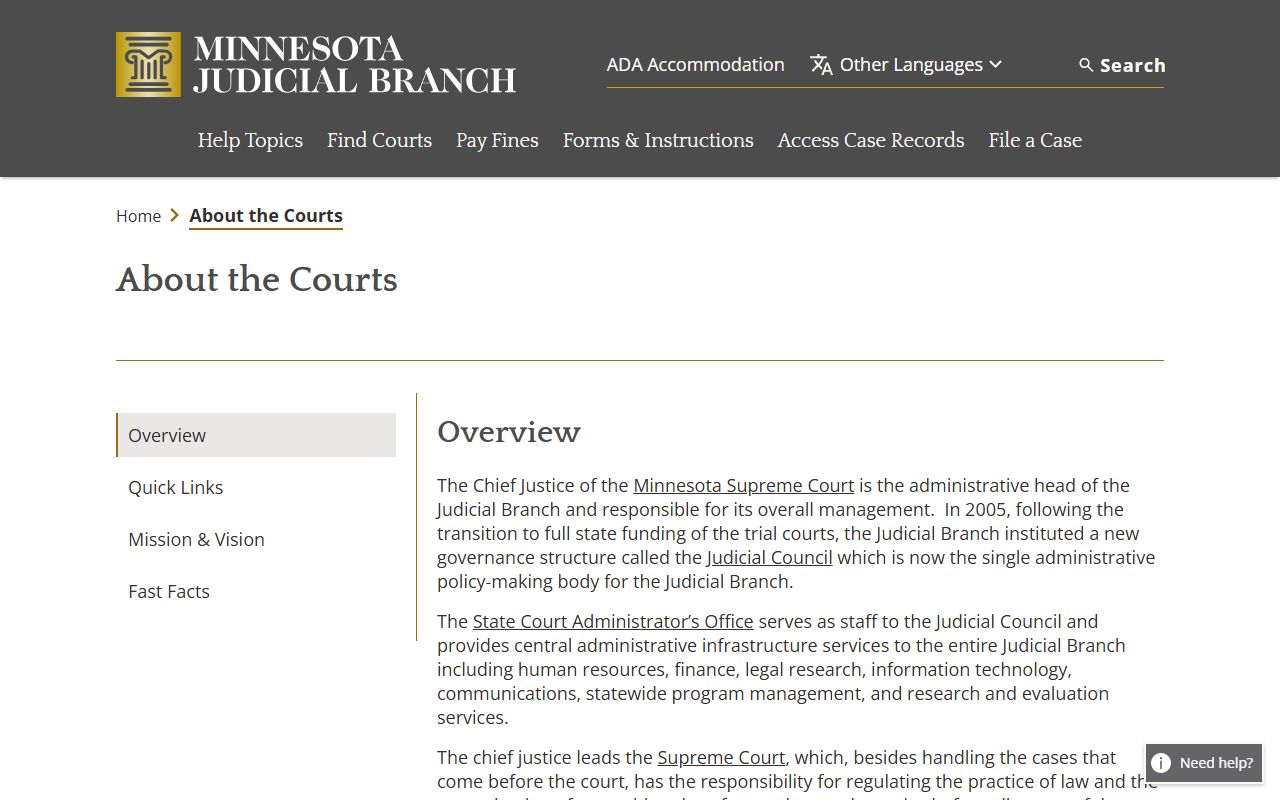 Faribault County court dockets Minnesota court structure