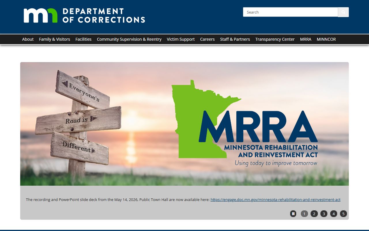 Minnesota Department of Corrections homepage